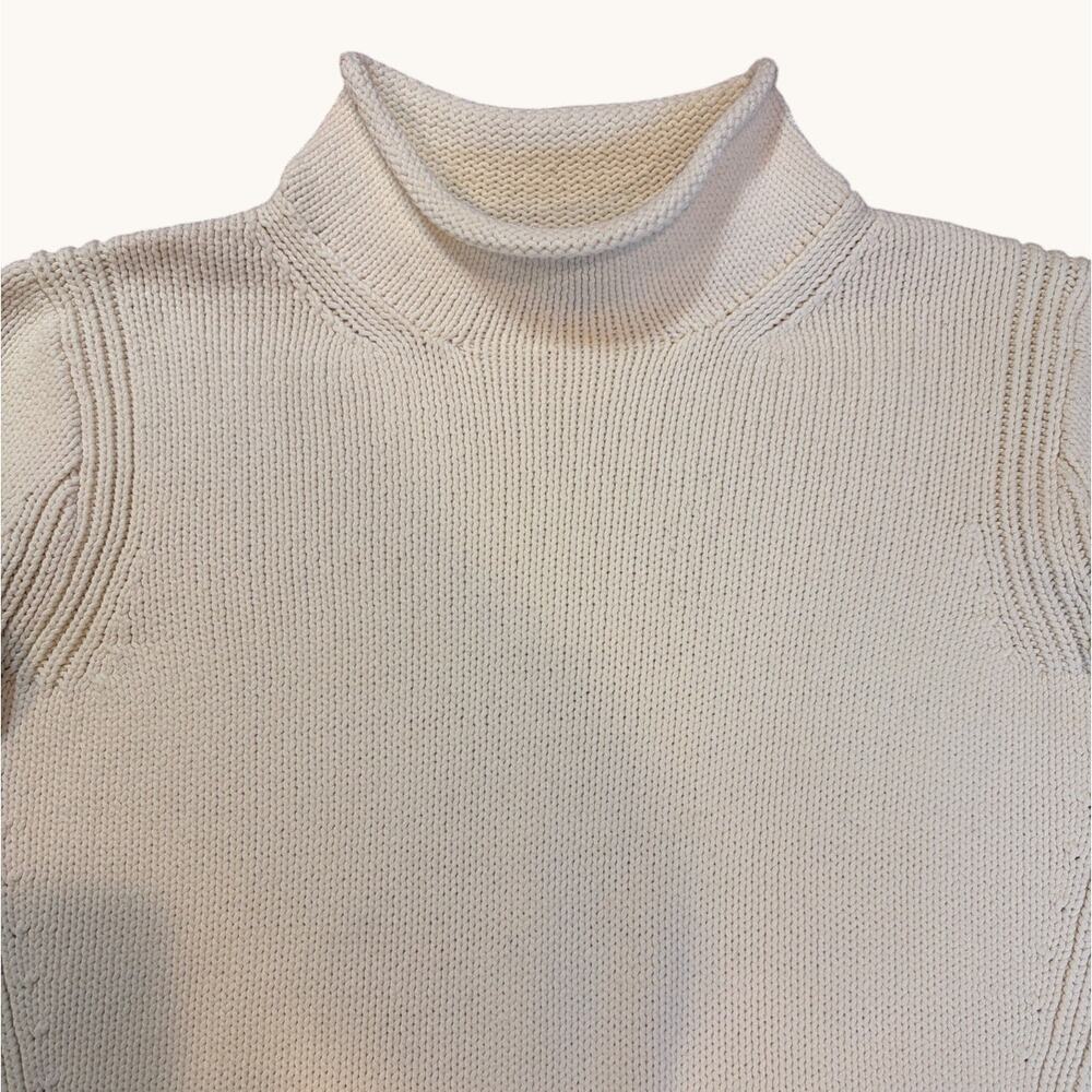 J.CREW Women's 1988 Rollneck Sweater Size Small Ivory Cotton Blend Pullover